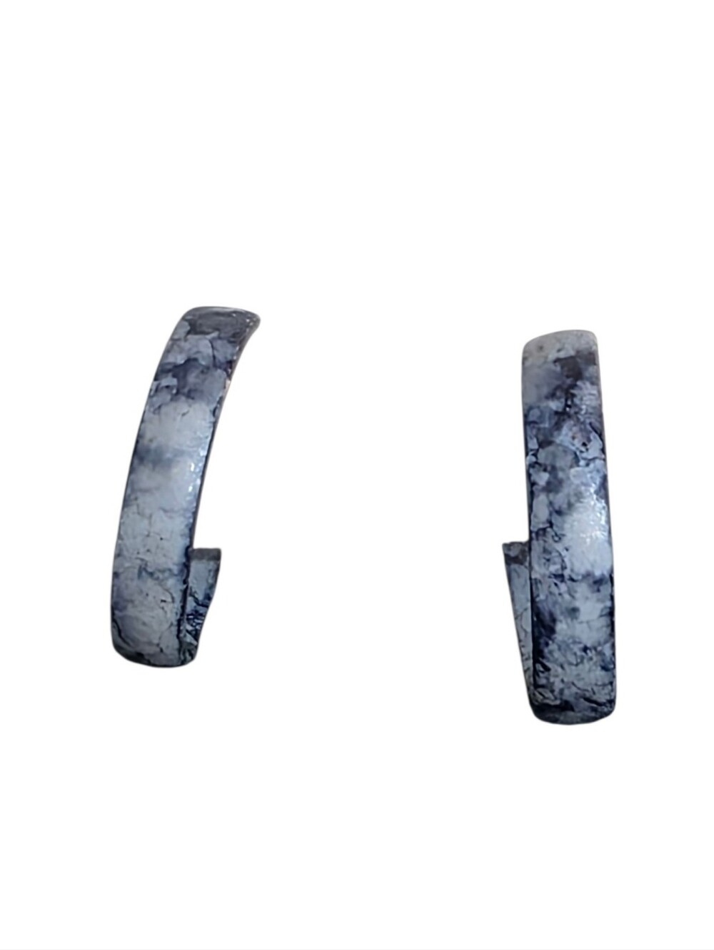 Gitano marbled blue, Gray and white hoop earrings